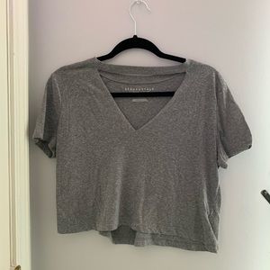 Aeropostale Size M cutout grey cropped tshirt